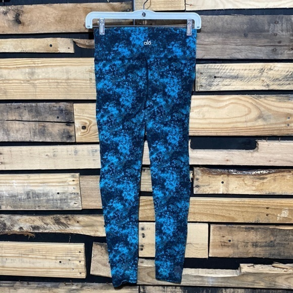 Alo Yoga High Rise Teal‎ Black Leggings Size XS